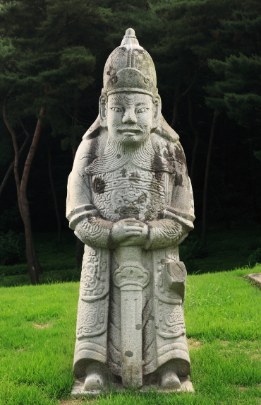 인조와 원비 인렬왕후 장릉의 서측 무인석, 천릉(1731년)시 마정조탁